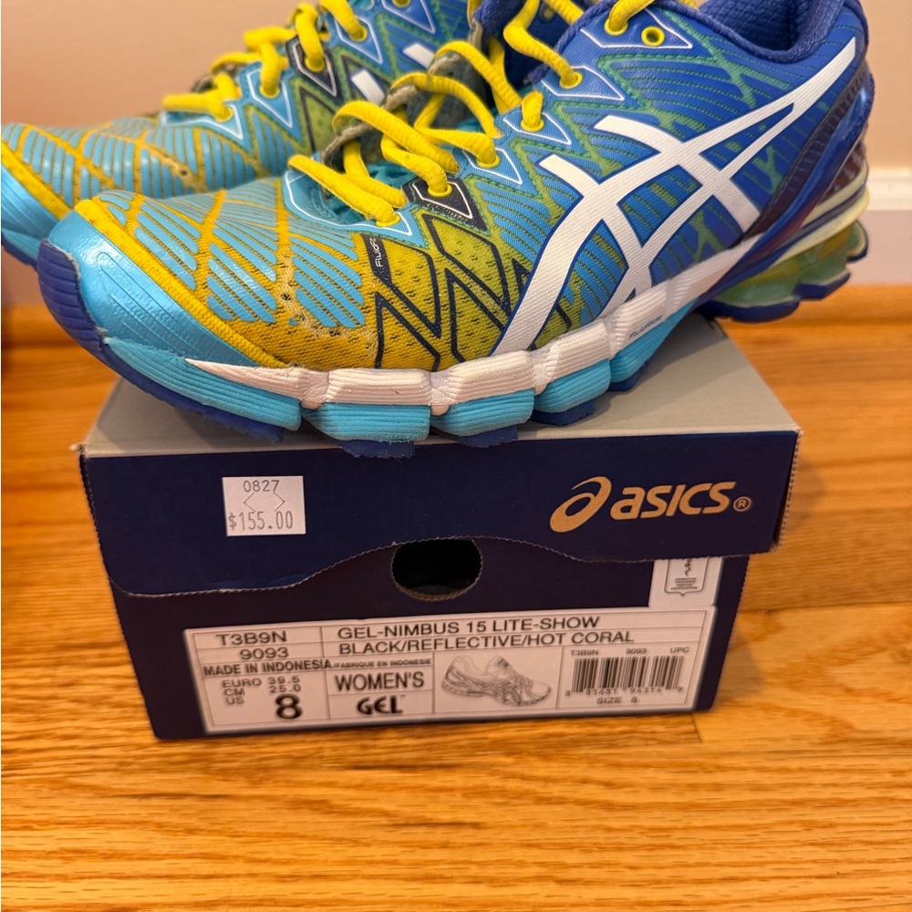 Asics Gel-Nimbus 15 Blue Yellow Athletic Shoes